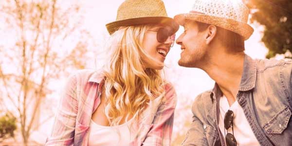 The image display a couple in love