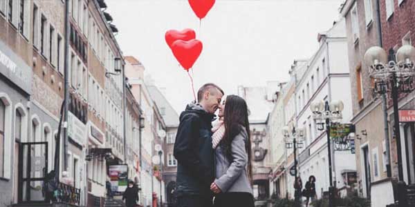 The image display a couple in love