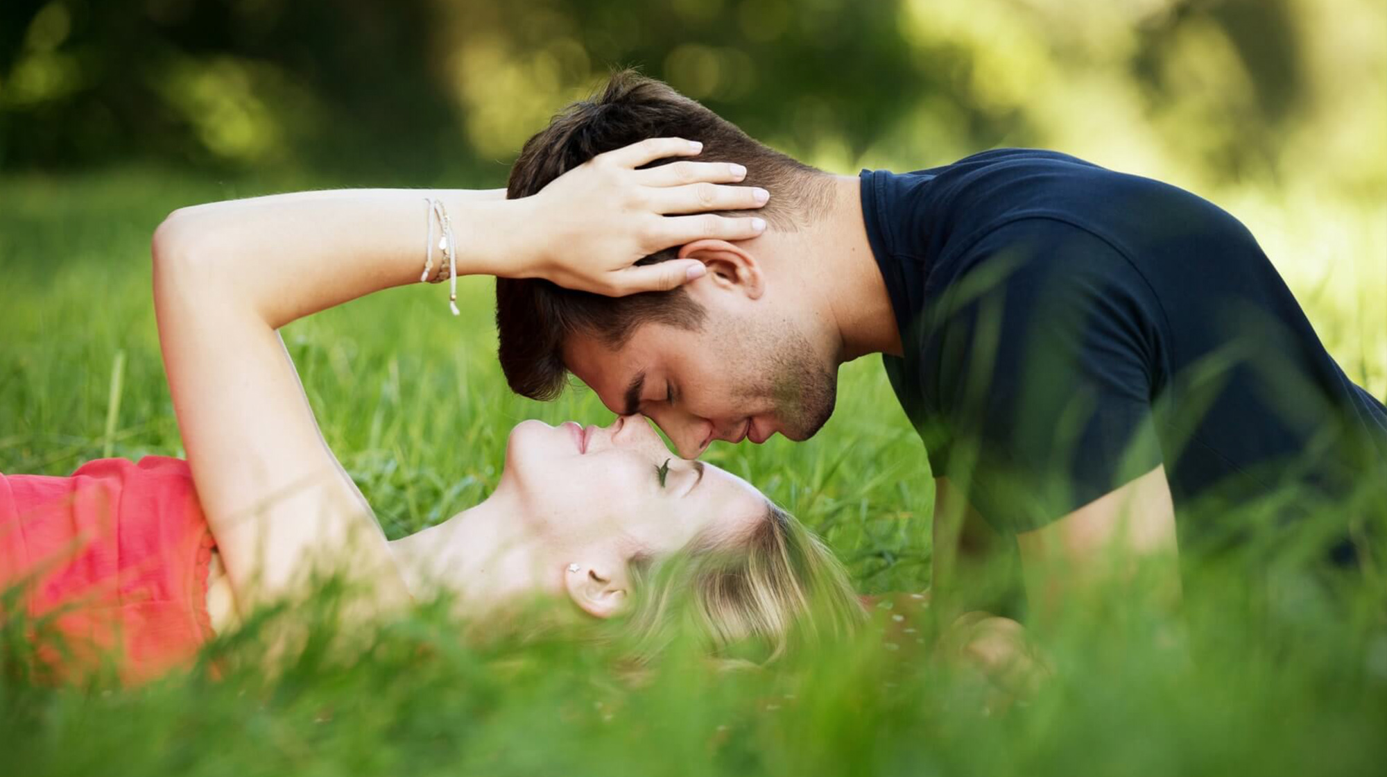 The image display a couple in love